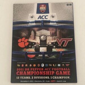 2011 Dr Pepper ACC Football Championship Program - Clemson vs. Virginia Tech